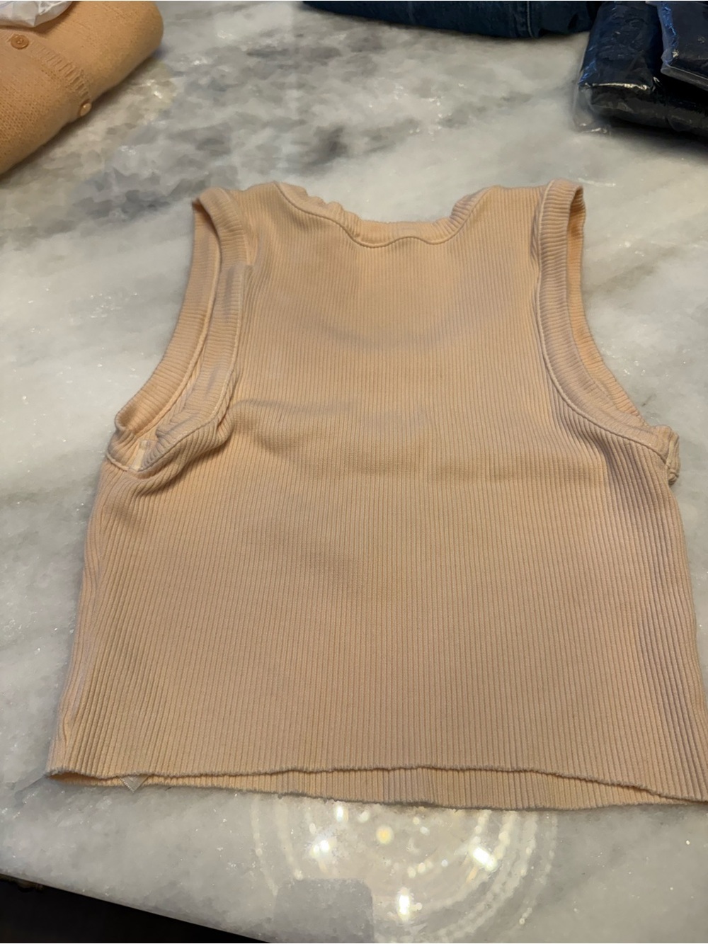 Agolde Ribbed Tank Top - Cream - Picture 3 of 4